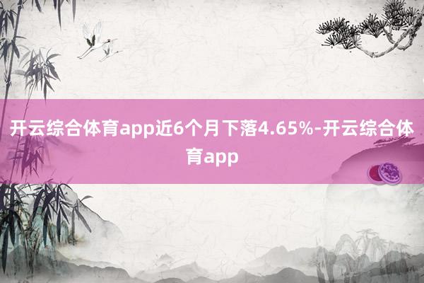 开云综合体育app近6个月下落4.65%-开云综合体育app