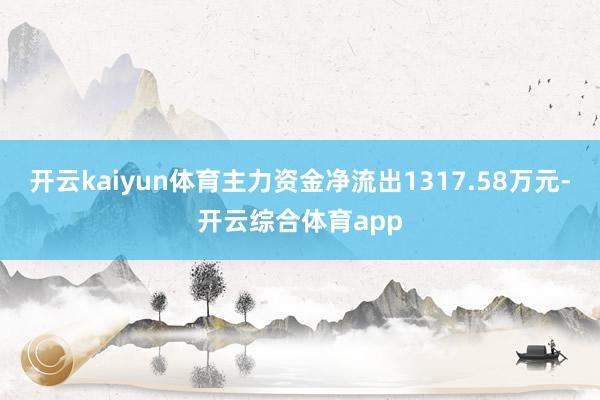 开云kaiyun体育主力资金净流出1317.58万元-开云综合体育app