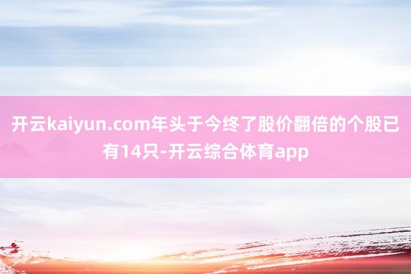 开云kaiyun.com年头于今终了股价翻倍的个股已有14只-开云综合体育app