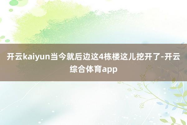 开云kaiyun当今就后边这4栋楼这儿挖开了-开云综合体育app