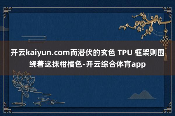 开云kaiyun.com而潜伏的玄色 TPU 框架则围绕着这抹柑橘色-开云综合体育app